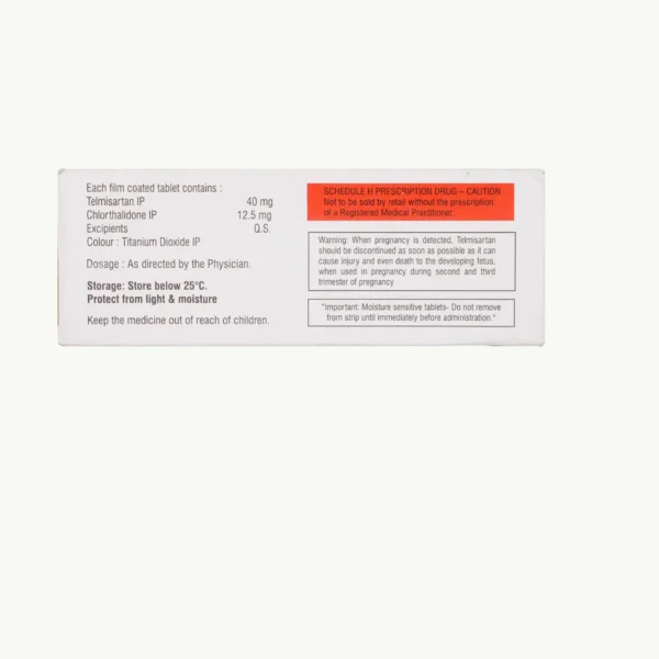 CORTEL CH 40/12.515 (Telmisartan (40mg) + Hydrochlorothiazide (12.5mg)) - Image 2
