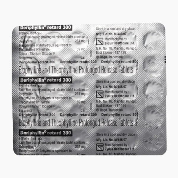 DERIPHYLLIN RET 300 MG (Etofylline (231mg) + Theophylline (69mg)) - Image 2